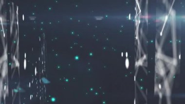 Siyah arkaplanda bağlantı ağı ve veri işleme ağı ile dijital arayüzün animasyonu. Dijital olarak oluşturulan küresel bilgisayar ağı teknolojisi kavramı.