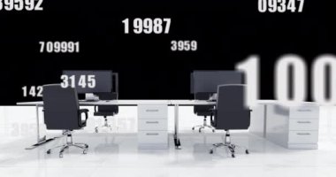 Simgeler ve veri işleme ile dijital arayüzün animasyonu. Dijital olarak oluşturulan küresel bilgisayar ağı teknolojisi kavramı.