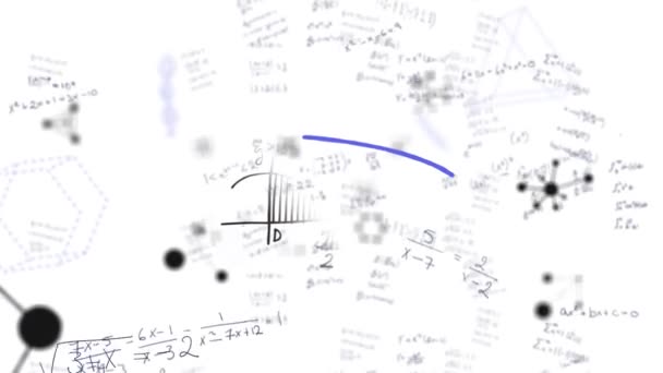 Animation Équations Mathématiques Manuscrites Déplaçant Sur Fond Blanc Global Science — Video