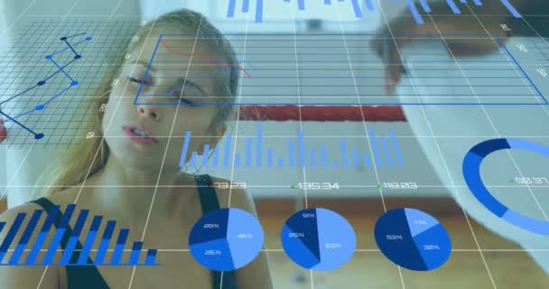 Animation Interface Numérique Avec Les Statistiques Traitement Des Données Sur — Video
