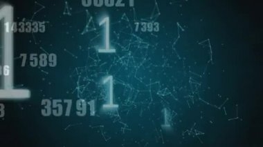 Simgeler ve veri işleme ile dijital arayüzün animasyonu. Dijital olarak oluşturulan küresel bilgisayar ağı teknolojisi kavramı.