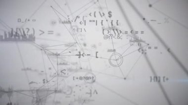 Simgeler ve veri işleme ile dijital arayüzün animasyonu. Dijital olarak oluşturulan küresel bilgisayar ağı teknolojisi kavramı.