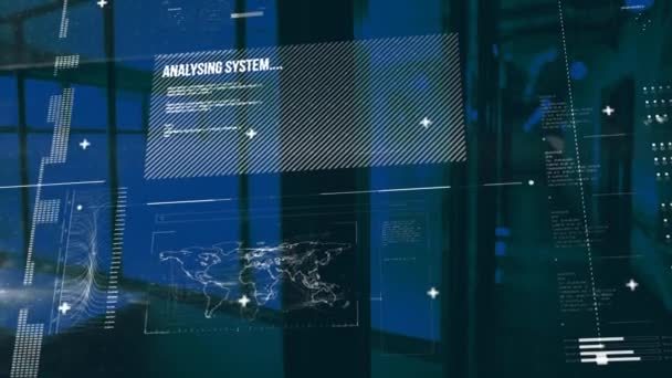 Animation Interface Numérique Avec Icônes Traitement Des Données Concept Technologie — Video