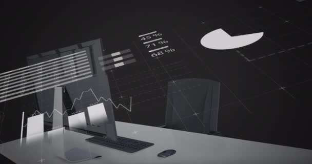Animação Interface Digital Com Ícones Processamento Dados Conceito Tecnologia Rede — Vídeo de Stock