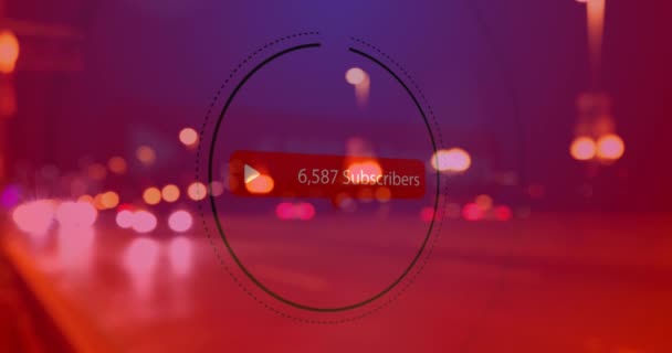 Animation Interface Numérique Texte Des Abonnés Avec Des Nombres Croissants — Video