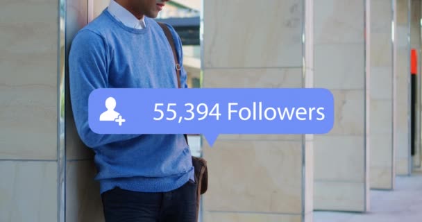 Animazione Dell Interfaccia Digitale Testo Dei Follower Icona Delle Persone — Video Stock