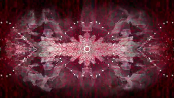 Digital Animasjon Røde Kaleidoskopiske Former Som Beveger Seg Hypnotisk Bevegelse – stockvideo
