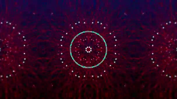 Animación Digital Formas Circulares Que Forman Sobre Formas Caleidoscópicas Rojas — Vídeos de Stock