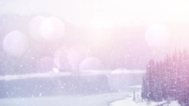 Kış manzarasına düşen kara karşı ışığın dijital animasyonu. Noel kutlaması geleneği