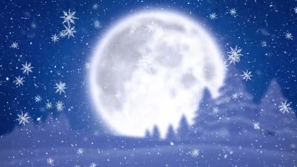 Ψηφιακό Animation Νιφάδες Χιονιού Που Πέφτουν Κατά Διάρκεια Του Χειμερινού — Αρχείο Βίντεο