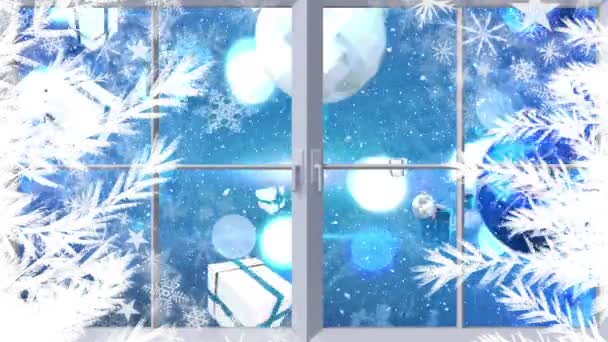 크리스마스 상자와 떨어지는 상자에 프레임의 디지털 애니메이션 크리스마스 — 비디오