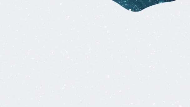 Animazione Natale Scenario Invernale Con Mezzaluna Case Albero Sfondo Blu — Video Stock