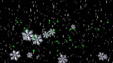 Beyaz yıldızların üzerine düşen kar animasyonu Noel süslemesi. Noel kutlaması konsepti dijital olarak oluşturulmuş görüntü.