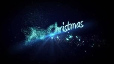 Işıldayan noktaların hareket ettiği mutlu noelin animasyonu. Noel kutlaması konsepti dijital olarak oluşturulmuş görüntü.