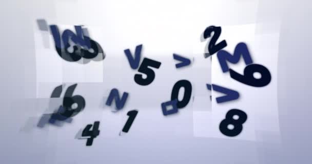 Animation Numérique Lettres Aléatoires Dans Alphabet Nombres Déplaçant Changeant Sur — Video