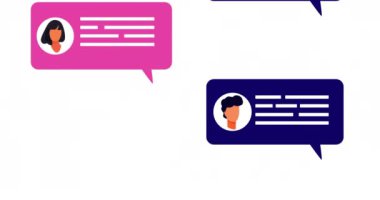 Çoklu sosyal ağ sohbet baloncuklarının animasyonu. bağlantı iletişimi sosyal ağ konsepti dijital olarak oluşturulmuş görüntü.