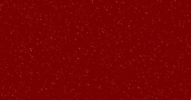 Kırmızı zemine kar yağan kış manzarasının animasyonu. Noel kutlaması konsepti dijital olarak oluşturulmuş görüntü.