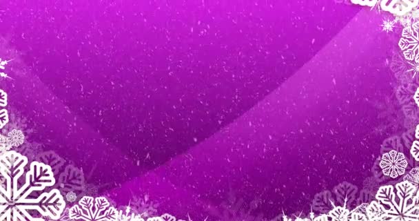 Animation Décoration Noël Avec Neige Tombant Sur Violet Noël Célébration — Video