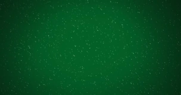 Animacja Zimowej Scenerii Opadającym Śniegiem Zielonym Tle Boże Narodzenie Uroczystości — Wideo stockowe