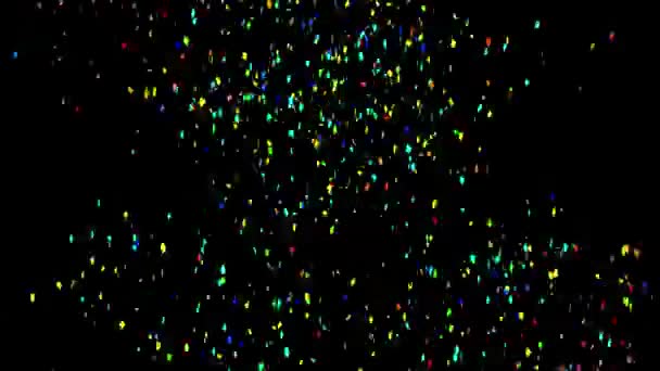 Animation Confettis Multicolores Tombant Sur Fond Noir Fêter Nouvel Concept — Video