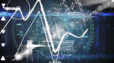 İstatistik ve veri işleme üzerine covid 19 hücrenin animasyonu. küresel covid 19 koronavirüs pandemik sağlık krizi konsepti dijital olarak oluşturulmuş görüntü.