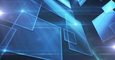 Mavi parlayan karelerle olan dijital bağlantı ağının animasyonu. küresel teknoloji bağlantı iletişim konsepti dijital olarak oluşturulmuş görüntü.