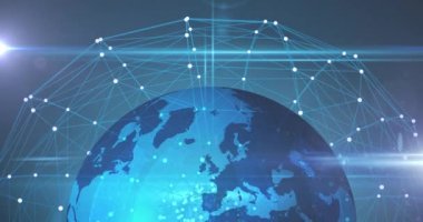 Dijital dünya ile bağlantı ağının animasyonu. küresel çevrimiçi ağ teknolojisi bağlantı konsepti dijital olarak oluşturulmuş görüntü.
