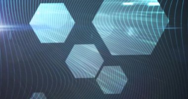 Altıgen şekillerine bağlanan parlak çizgilerin animasyonu. küresel çevrimiçi ağ teknolojisi bağlantı konsepti dijital olarak oluşturulmuş görüntü.