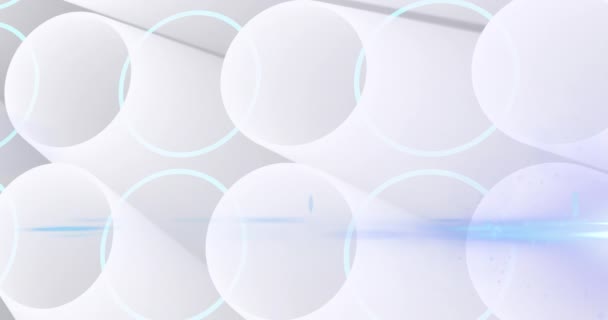 흰색둥근 모양의 빛나는 네트워크 애니메이션 글로벌 온라인 네트워크 디지털 이미지 — 비디오