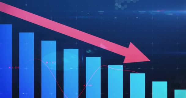 Aşağıdaki Istatistiklerle Finansal Veri Işleme Animasyonu Küresel Işletme Finans Kavramı — Stok video