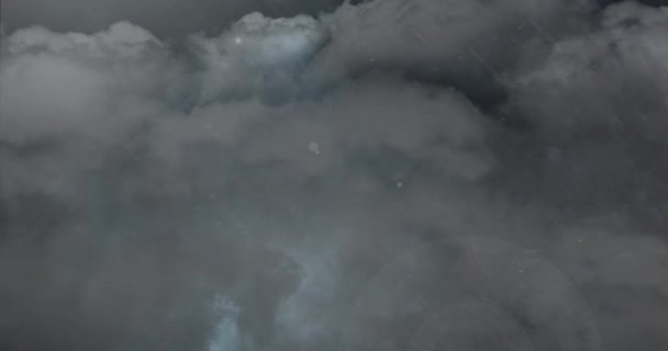 Animacja Burzy Piorunami Intensywnym Deszczem Szarymi Chmurami Moc Elementów Przyrody — Wideo stockowe