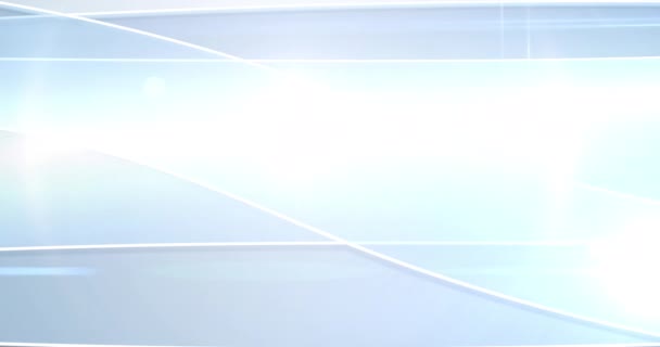 Animatie Van Witte Lijnen Gloeiende Vlekken Blauwe Achtergrond Digitaal Interface — Stockvideo
