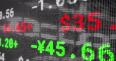 Çevrimiçi güvenlik zincirleri üzerinden borsa finansal veri işleme animasyonu. küresel finans teknolojisi dijital arayüz konsepti dijital olarak oluşturulmuş görüntü.
