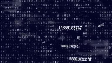 İkili kodlama veri işlemesini değiştiren numaraların animasyonu. küresel teknoloji iletişim dijital arayüz konsepti dijital olarak oluşturulmuş görüntü.