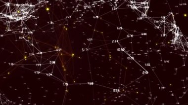 Bağlantı ağıyla veri işlemeyi değiştiren numaraların animasyonu. global teknoloji bağlantısı dijital arayüz konsepti dijital olarak oluşturulmuş görüntü.
