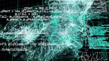 Yeşil ışık yollarının patlaması üzerine veri işleme animasyonu. küresel bağlantı ve iletişim rengi ve hareket konsepti dijital olarak oluşturuldu.