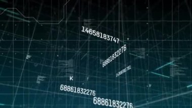 Şebeke üzerinde veri işlemeyi değiştiren numaraların animasyonu. global teknoloji bağlantısı dijital arayüz konsepti dijital olarak oluşturulmuş görüntü.