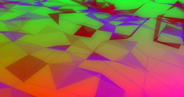 Canlı yeşil mor ve kırmızı bağlantıların animasyonu. dijital arayüz küresel bağlantı ve dijital olarak oluşturulan iletişim konsepti.