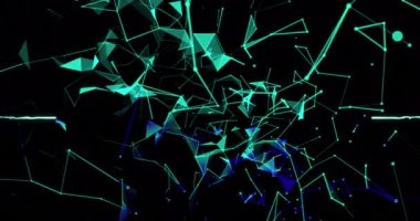 Yeşil ışık yollarının patlaması üzerine bağlantı ağının animasyonu. küresel bağlantı ve iletişim rengi ve hareket konsepti dijital olarak oluşturuldu.