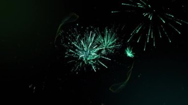 Mavi ışık yollarının patlaması üzerine ışıldayan mavi doğum günü mesajının animasyonu. Küresel bağlantıyı, iletişim rengini ve dijital olarak oluşturulan görüntü hareketini kutlamak.