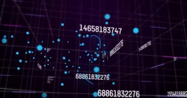 Çevrimiçi güvenlik asma kilidiyle değişen numaraların animasyonu. küresel ağ teknolojisi konsepti dijital olarak oluşturulmuş görüntü.