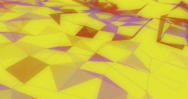 Sarı arka planda hareket eden mor pleksus ağlarının dijital animasyonu. bilgisayar arayüzü ve ağ teknolojisi kavramı.