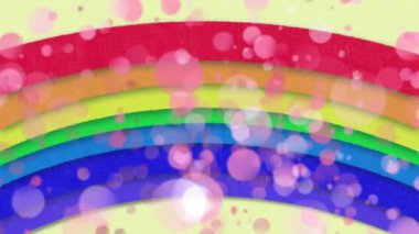 Birden fazla pembe noktalı parlak gökkuşağı animasyonu. Gurur lgbt eşitlik hakları kavramı dijital olarak oluşturulmuş görüntü.