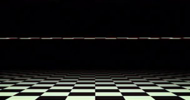 Siyah ve beyaz üzerinde hareket eden kırmızı ve beyaz çizgilerin animasyonu kontrol edildi. Vintage renk ve hareket konsepti dijital olarak oluşturuldu.