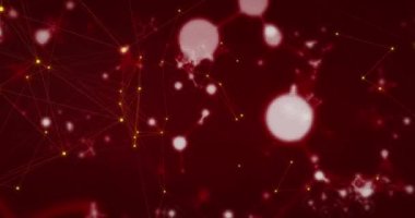 Parlayan noktalar ve yüzen moleküllerle bağlantı ağının animasyonu. global teknoloji bağlantısı dijital arayüz konsepti dijital olarak oluşturulmuş görüntü.