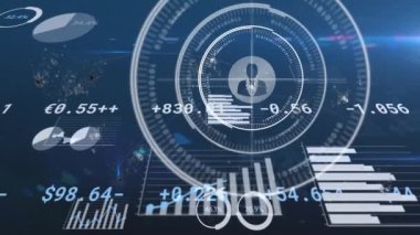 Dijital simge ağıyla borsa finansal veri işleme animasyonu. küresel finans teknolojisi dijital arayüz konsepti dijital olarak oluşturulmuş görüntü.