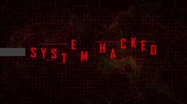 Sistemin animasyonu, parlayan noktalarla bağlantı ağına karşı metni hackledi. global teknoloji bağlantısı dijital arayüz konsepti dijital olarak oluşturulmuş görüntü.
