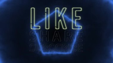 Siyah arkaplanda renkli altıgen çizgileri olan yanıp sönen neonla abone olmak gibi. Klasik çevrimiçi teknoloji, iletişim, renk ve hareket kavramı dijital olarak oluşturulmuş görüntü.