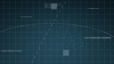 Şebeke üzerinde veri işleme ve geometrik şekillerin animasyonu. global teknoloji bağlantısı dijital arayüz konsepti dijital olarak oluşturulmuş görüntü.