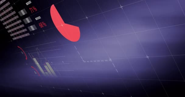 Animación Los Datos Financieros Procesamiento Estadísticas Través Red Conexión Financiera — Vídeo de stock